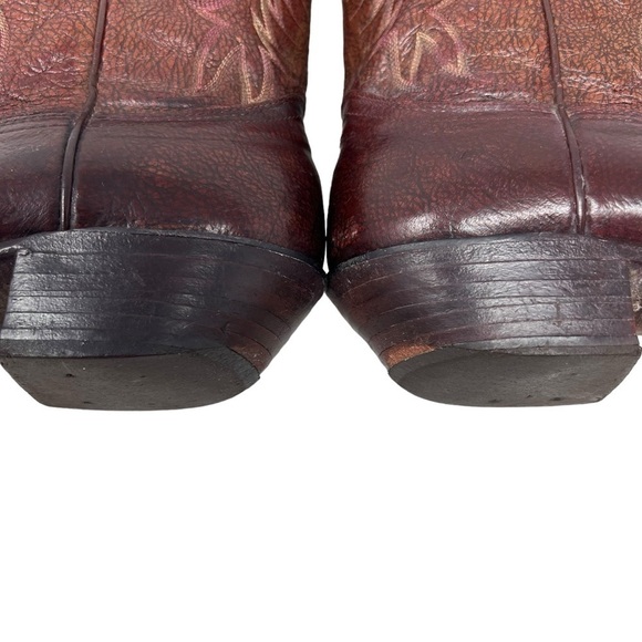 Nocona Leather Western Boots Brown Size 9D Med Pointed Toe Hand Stitched USA - Picture 9 of 16